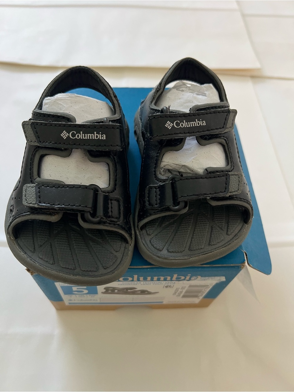 Columbia Black Toddler Sport Sandals with Adjustable Velcro Straps